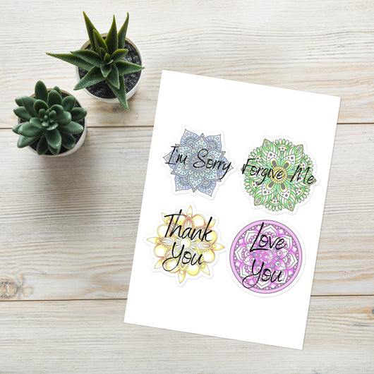 Ho'oponopono Stickers, Prayer Stickers, Pegatinas, Mindfulness, Meditation, Hawaii Prayer