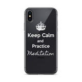 Keep Calm and Practice Meditation Case for iPhone White